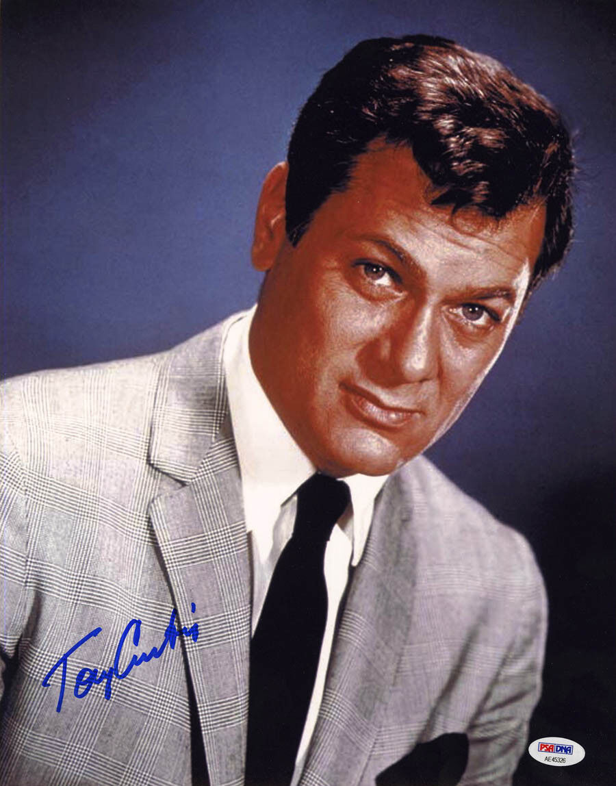 Tony Curtis SIGNED 11x14 Photo Poster painting Spartacus Some Like It Hot PSA/DNA AUTOGRAPHED