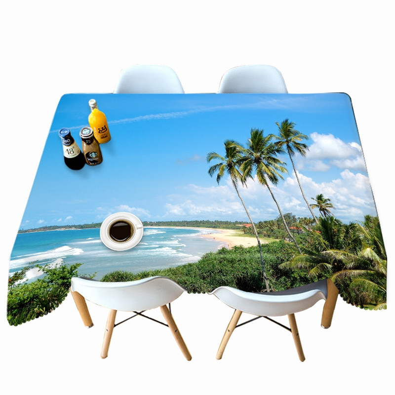 

Seascape Beach Coconut Tree - 3D Tablecloth, 140*210cm, 501 Original