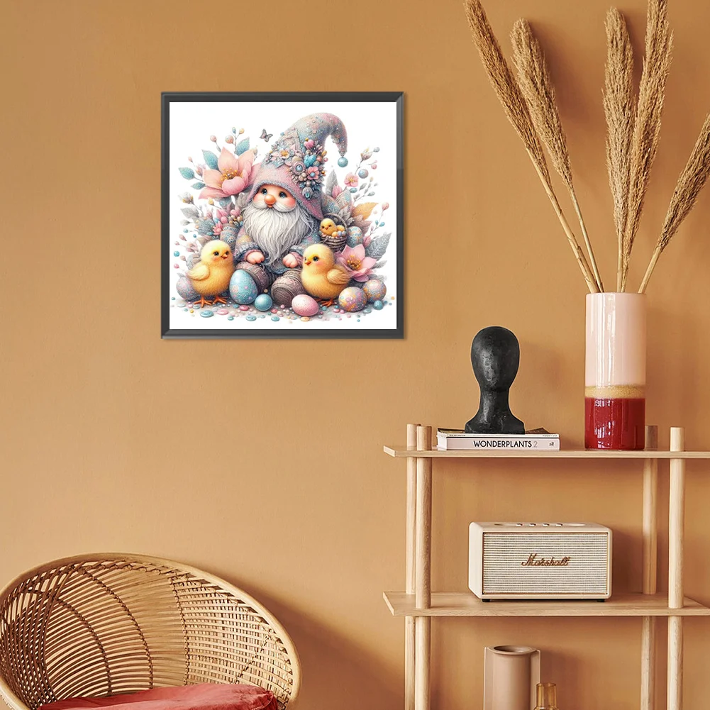 Full Round Diamond Painting 30*30cm - Beautiful Goblin And Chicken