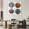 4pcs Diamond Painting -DIY Round Drill Christmas Atmosphere