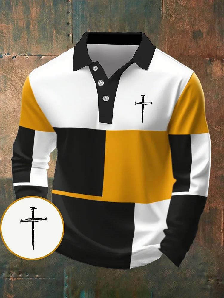 🔥Buy 3 Get 15% Off🔥Men's Casual Faith Long Sleeve Polo 
