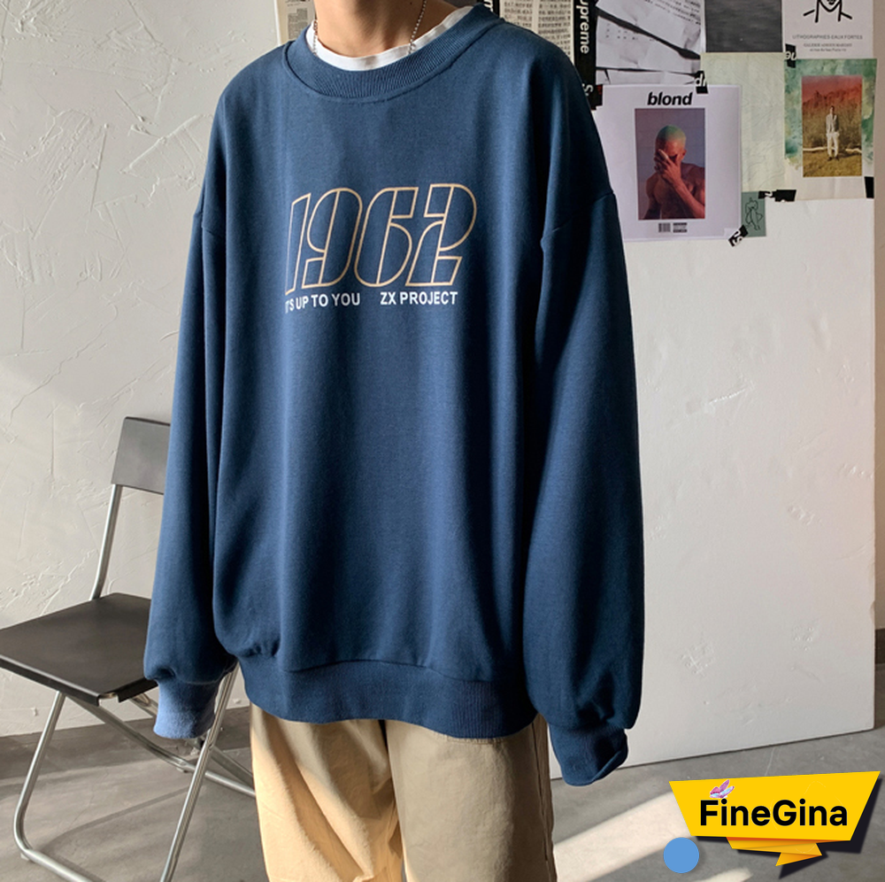 Men's Modern Casual Printed Color Long Sleeve Sweatshirt
