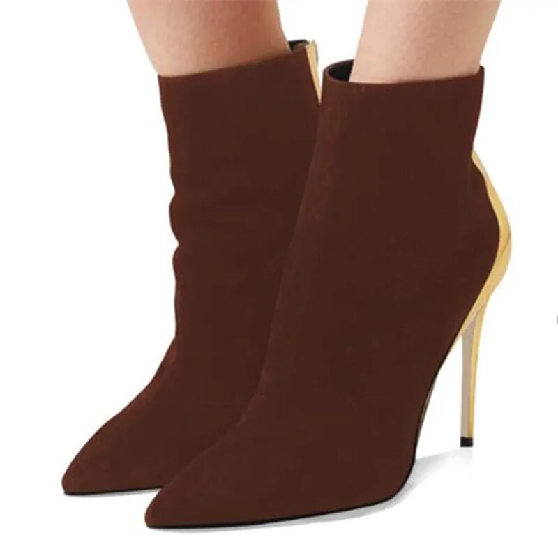 TAAFO Shoes Women's Boots Pointed Toe Boots Ankle Boots Multicolor Show Banquet Shoes