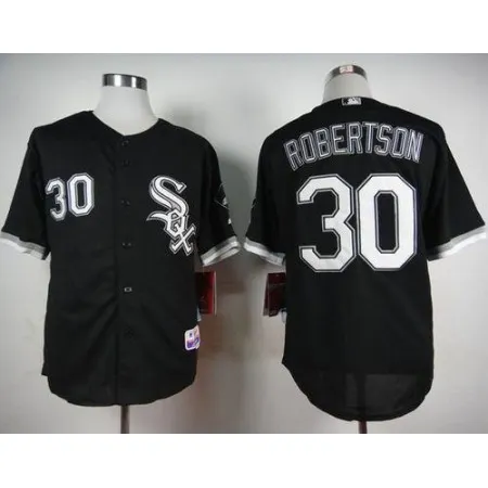 White Sox #30 David Robertson Black Cool Base Stitched MLB Jersey