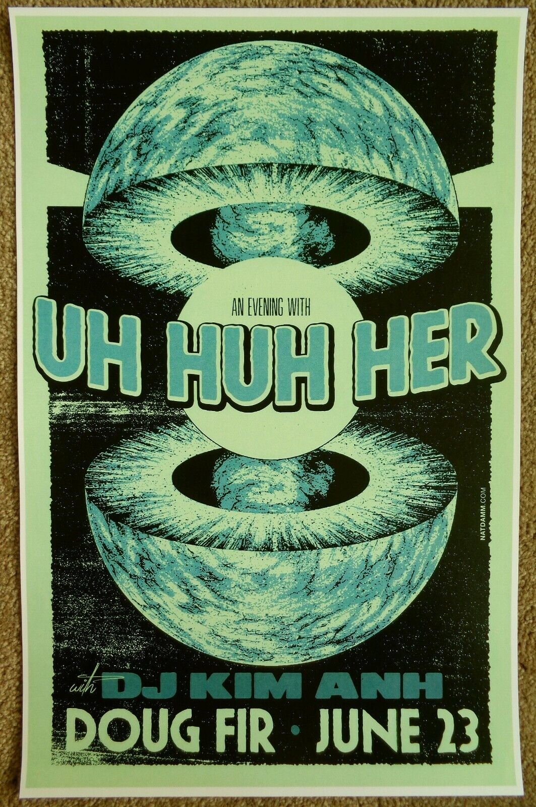 UH HUH HER 2014 Gig POSTER Portland Oregon Concert