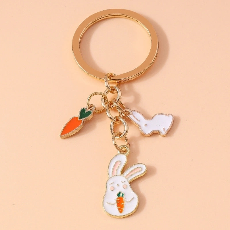 Cartoon Style Sweet Rainbow Bear Duck Alloy Keychain