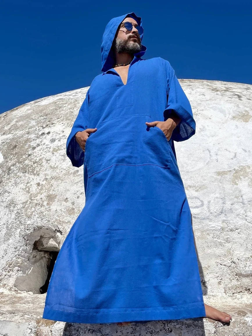 Men's fashion casual blue Turkish robe