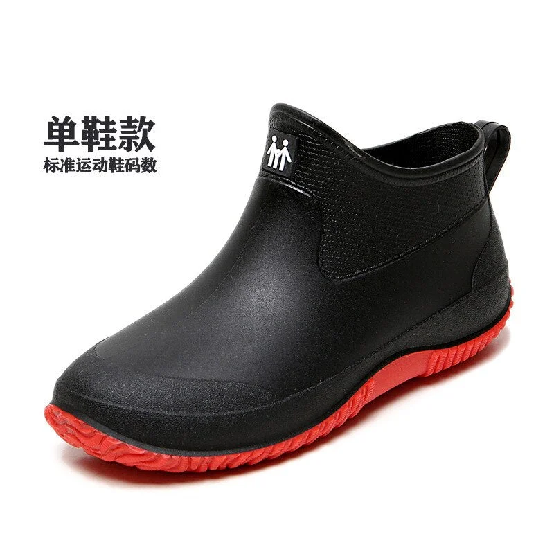 hot Rain Boots Women's Rubber Anti-skid Colorful Unisex Ankle Boots Lightweight Slip On Boots Shoes  Water-proof Drop Shipping