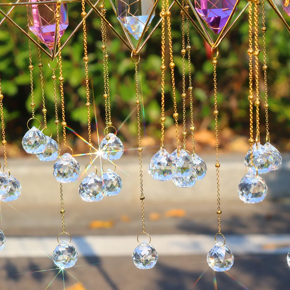 Crystal Wind Chimes Window Door Hanging Ornaments Room Garden Home Decor