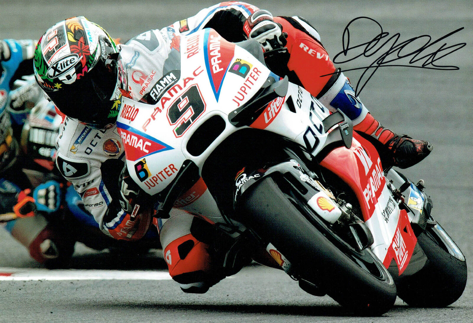 Danilo PETRUCCI 2017 SIGNED Autograph MOTOGP 12x8 Pramac OCTO Photo Poster painting A AFTAL COA