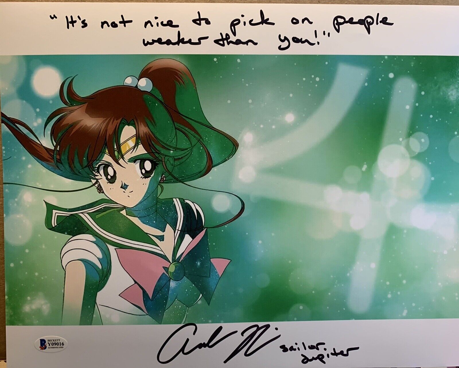 Sailor Jupiter signed 11x14 Amanda Miller Sailor Moon Beckett D5