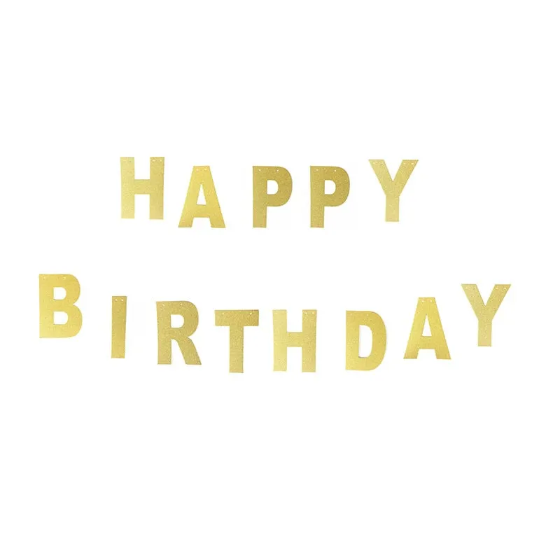 1Pcs/lot 13cm Personalized DIY Gold Glitter Paper Letter Banner Hanging Flags for Wedding Birthday Party Festival Decorations