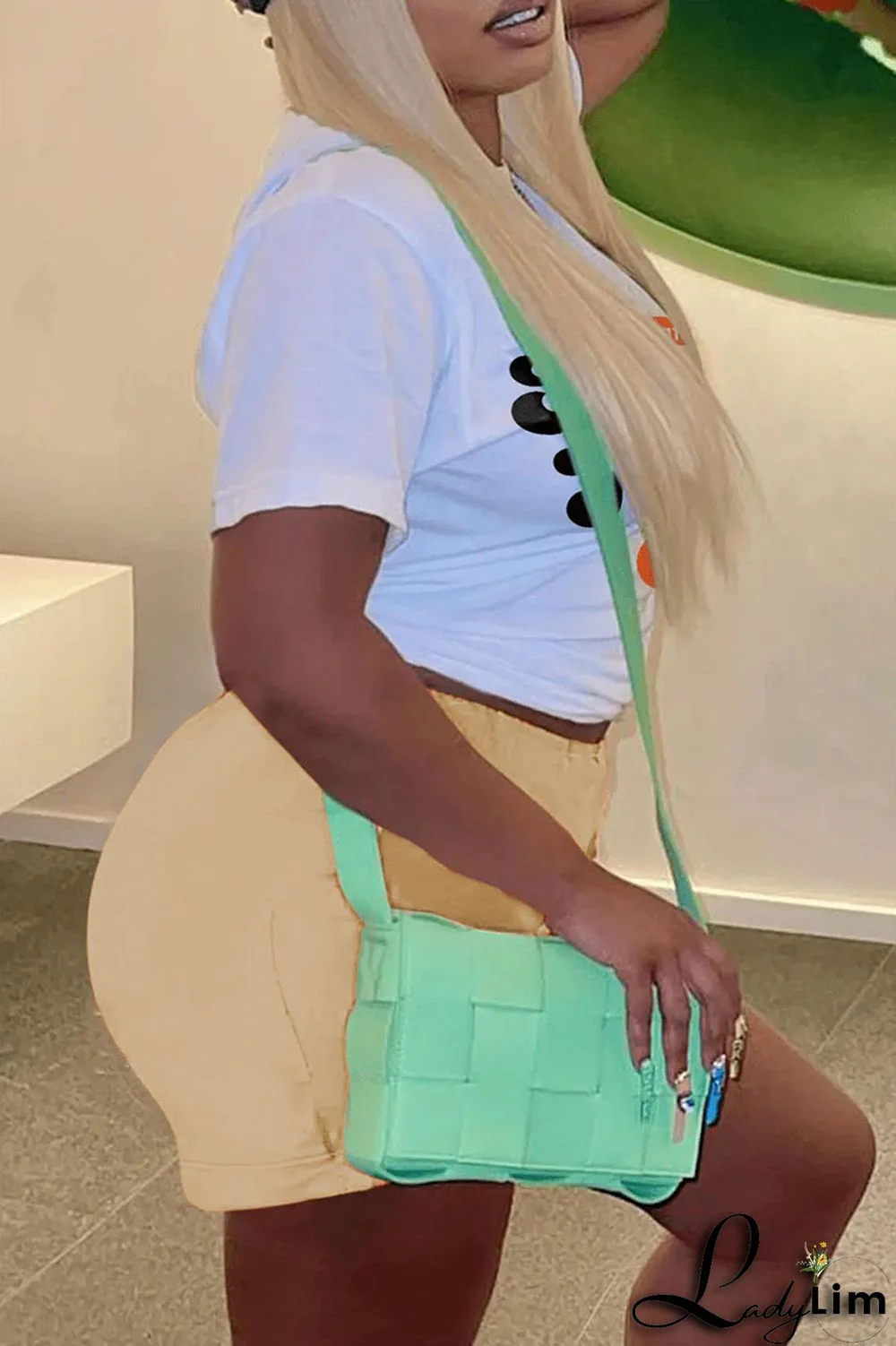 Rose Red Casual Print Patchwork O Neck Short Sleeve Two Pieces