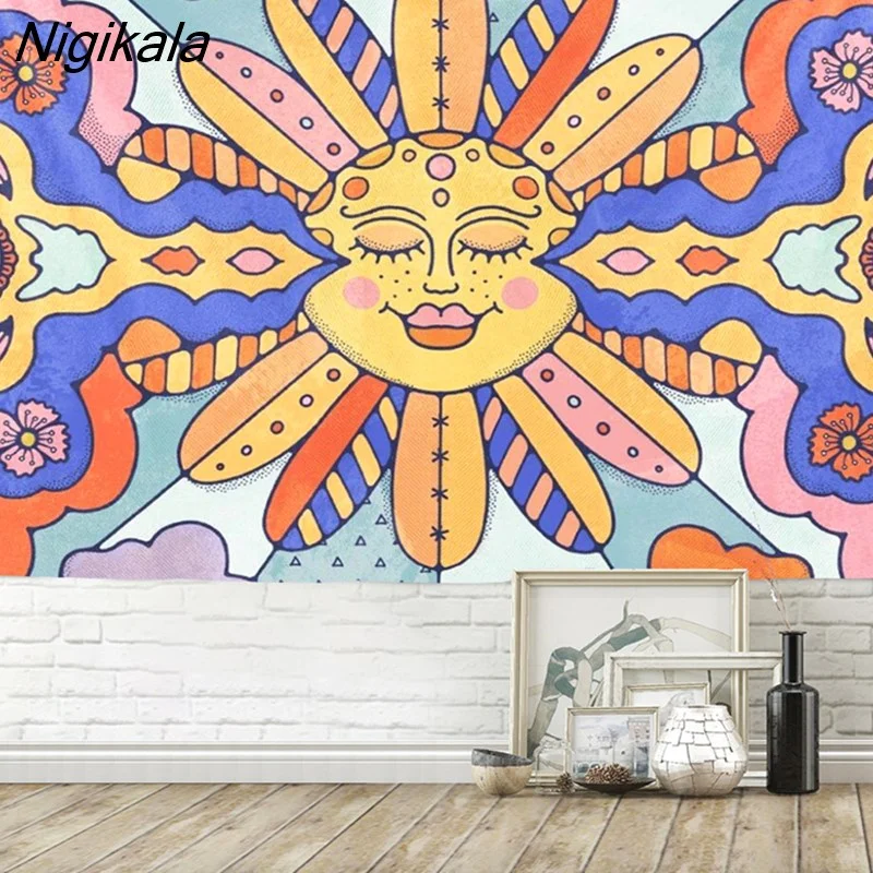 Nigikala Flower Mushroom Eye Tapestry Boho Art Bedroom Living Room Aesthetics Wall Hanging Tapestry Home Decor