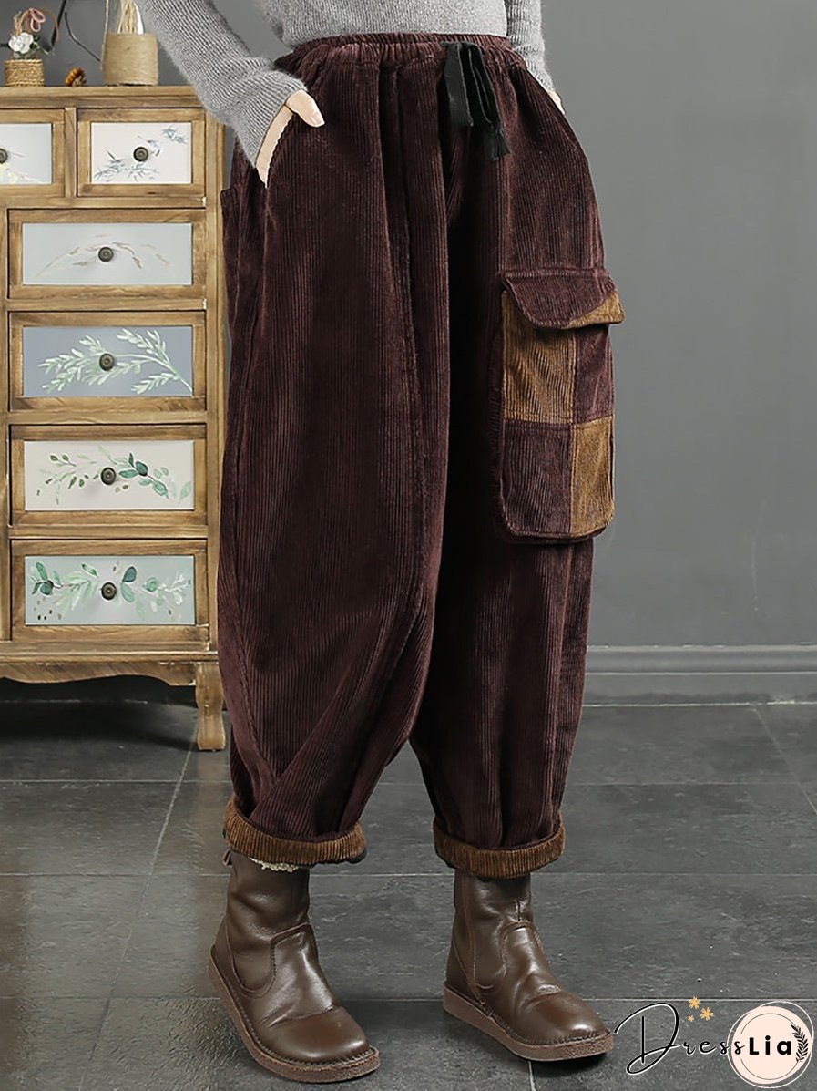 Women Winter Fleece-lined Harem Pants