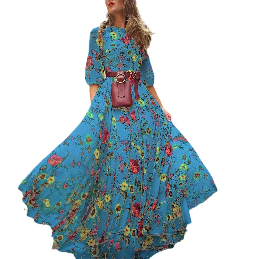 Nigikala Spring New Digital Print Dress Dress Holiday Dress Women's Summer