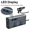 12V/24V To AC 220V Auto Converter Digital Display Auto Power Inversor 4 USB Port