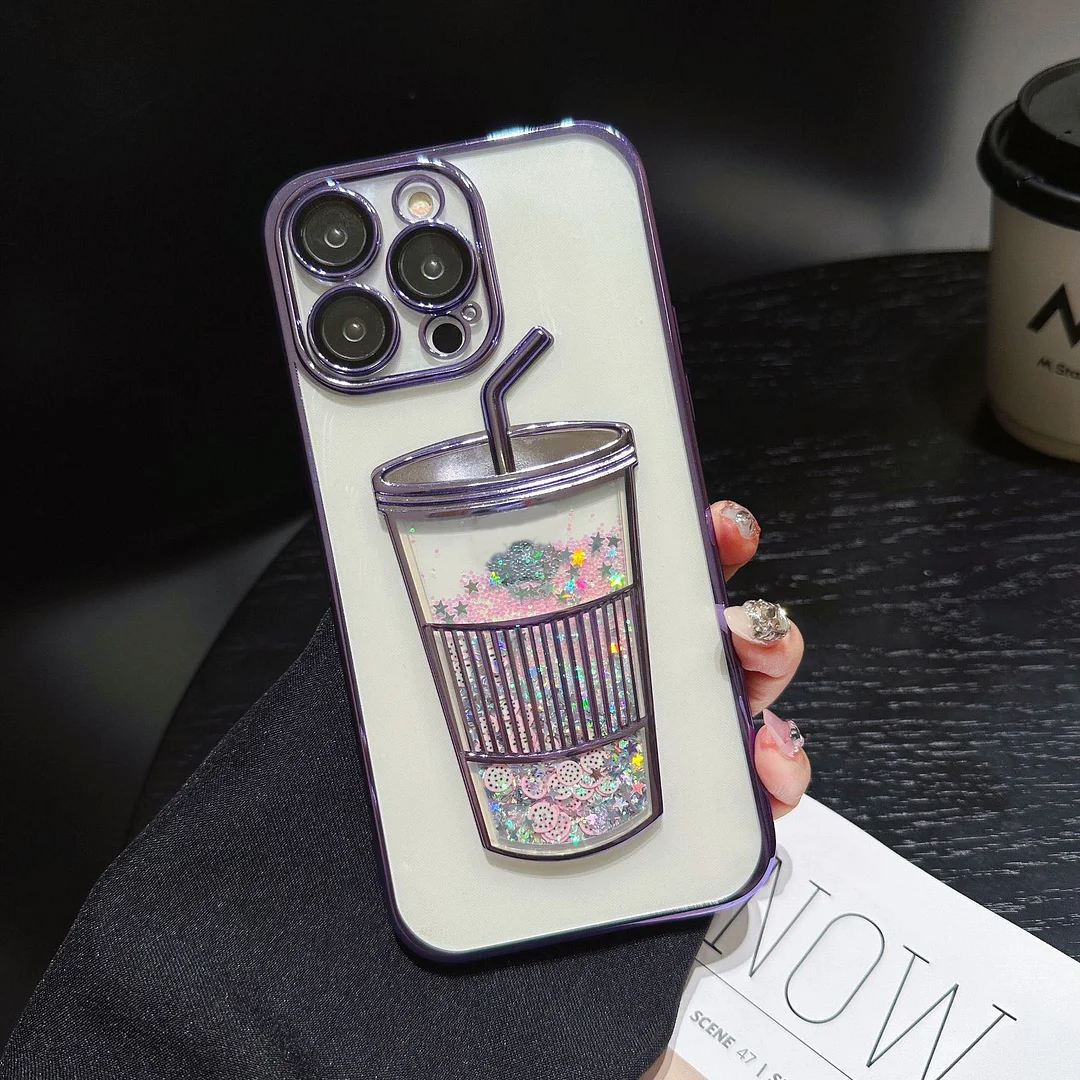 3D mug for iPhone case quicksand case glittery gradient case