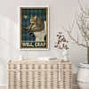 Cat Going To Toilet - 11CT Stamped Cross Stitch - 35*50cm