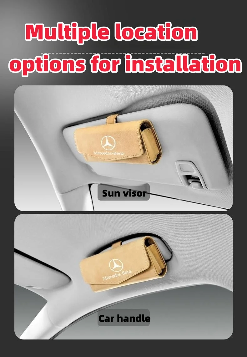 Car sun visor multifunctional suede leather glasses storage box