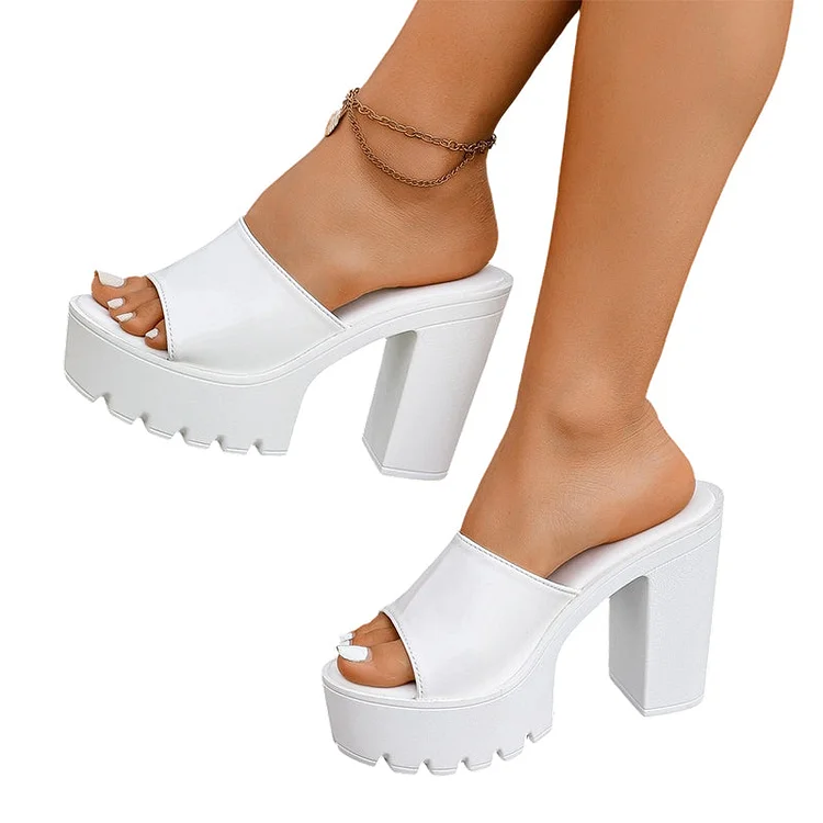 Offene Zehen-Sandalen mit Profilsohle zum Schl&uuml;pfen