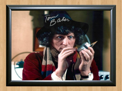 Tom Baker Dr Who 4th Signed Autographed Photo Poster painting Poster 1 A2 16.5x23.4