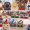 12Pcs DIY Pearl Diamond Painting Christmas Cards, 3D Greeting Card Craft Kits with Resin Pearls, Handmade Holiday Cards for Adults, Christmas Gifts & Decorations