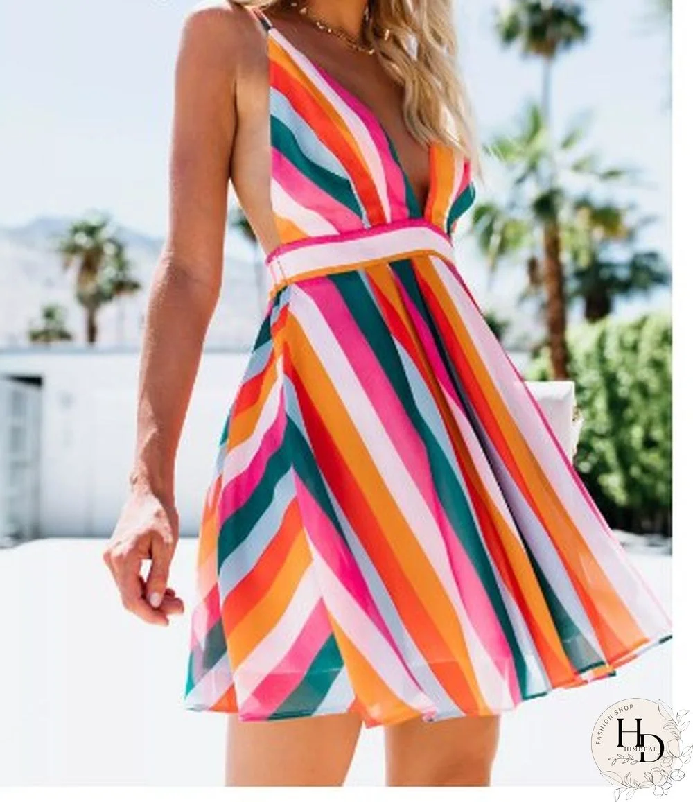 Women's Striped Mini Dress