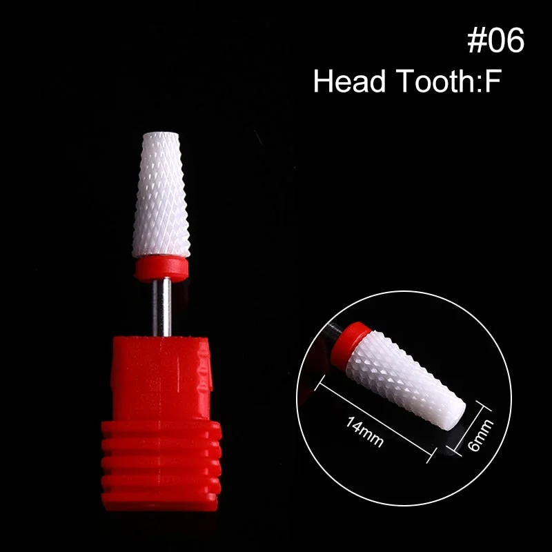 Nail Drill Bits Ceramic Milling Cutter Manicure Electric Nail Files Grinding Bits Mills Cutter Burr Pedicure Nail Art Tools-Nail Inspo