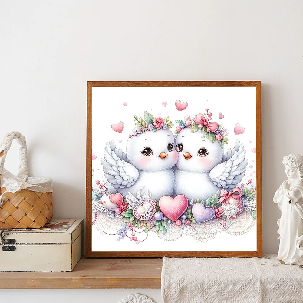 Diamond Painting - Full Round Drill - Cute Pigeon(Canvas|30*30cm)