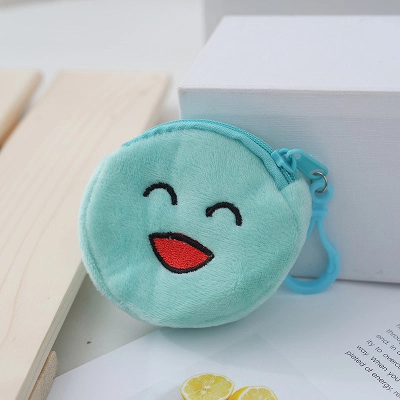 Unisex Face Plush Zipper Kids Wallets