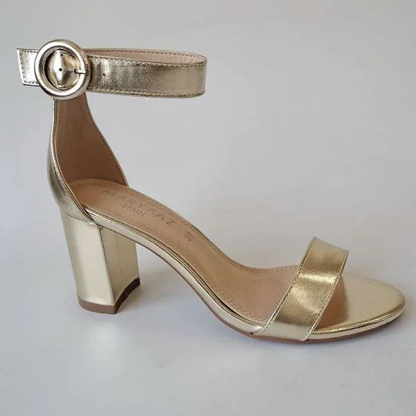 Lourdasprec Female Sandal Comfort Shoes for Women 2023 Summer Open Toe High Heels Buckle Strap Large Size Girls Gold Peep High-heeled Block