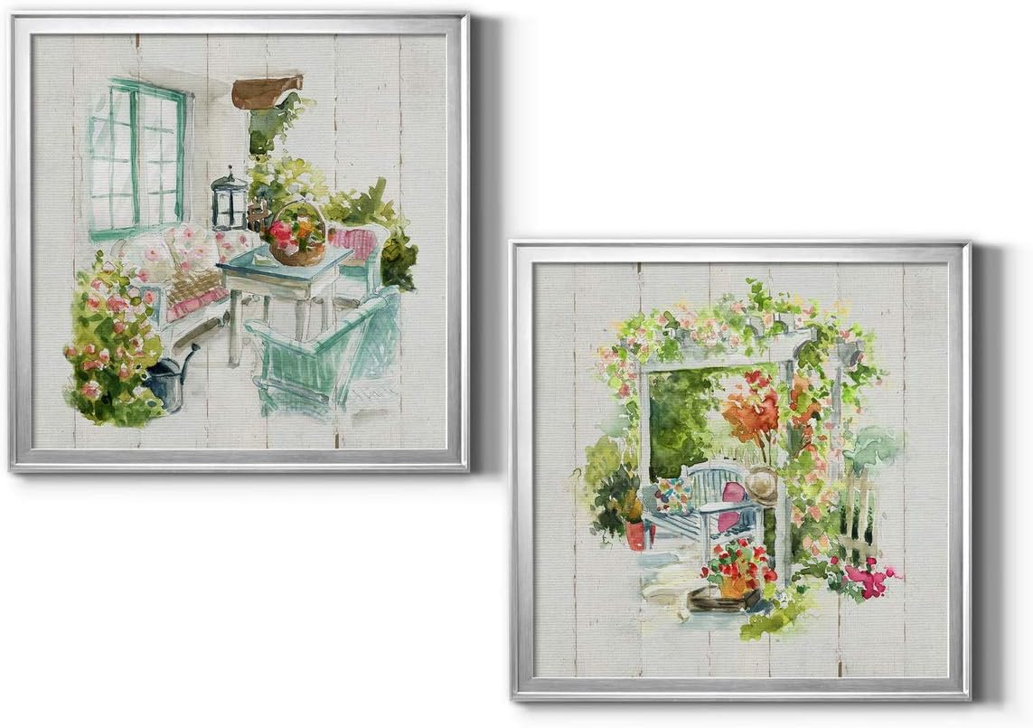 Neutral Color Wall Art, Wall Dcor Canvas, Beaches, Floral, Animals, Bohemian, & Vintage Styles, Ready to Hang -Silver Framed, Shiplap Cottage Retreat 26X26 26X26