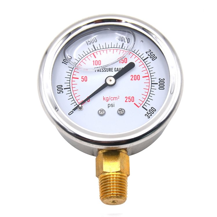 Hydraulic Fluid Pressure Gauge Tester Meter 0-3500PSI US Thread Manometer