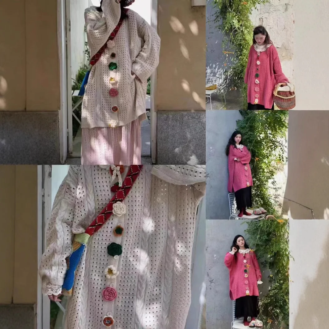 Chicfifth Sweater Women Winter Long Sleeve High Quality Autumn Vintage Top Knitted Cardigan