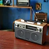 Retro Wooden Bluetooth Speaker, Rechargeable Portable Radio, 3 Band, AM, FM, SW with BT, USB, TF, AUX Extension Antenna, Bluetooth Speake