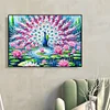 Paon étang de lotus - peinture diamant de forme spéciale - 40*30cm