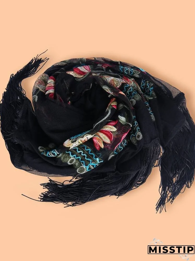 Floral Embroidered Shawl