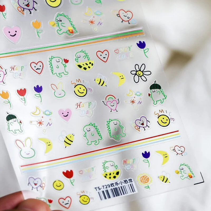 Churchf hop Style Grimace Black Style Stickers for Nails Butterfly Cartoon Animal Foil for Nails Sticker Art Decorations-Nail Inspo