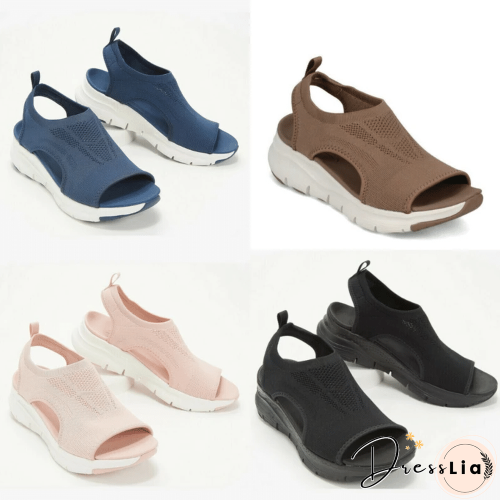 Summer Sport Sandals Washable Slingback Orthopedic Slide Women Platform Sandals Soft Wedges Shoes Casual Footwear