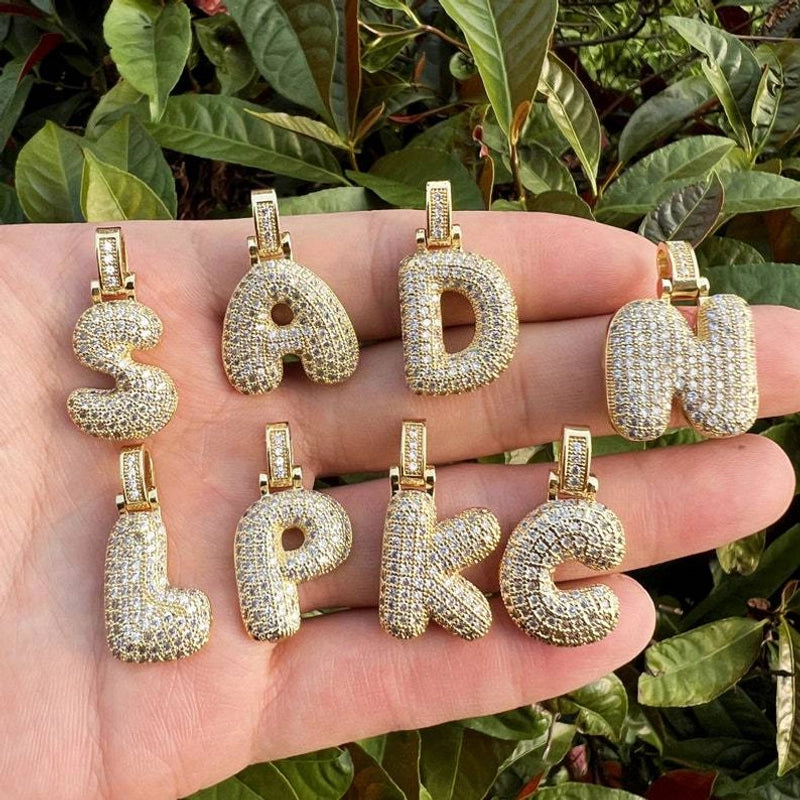 1 Piece 304 Stainless Steel Zircon Letter Pendant Jewelry Accessories