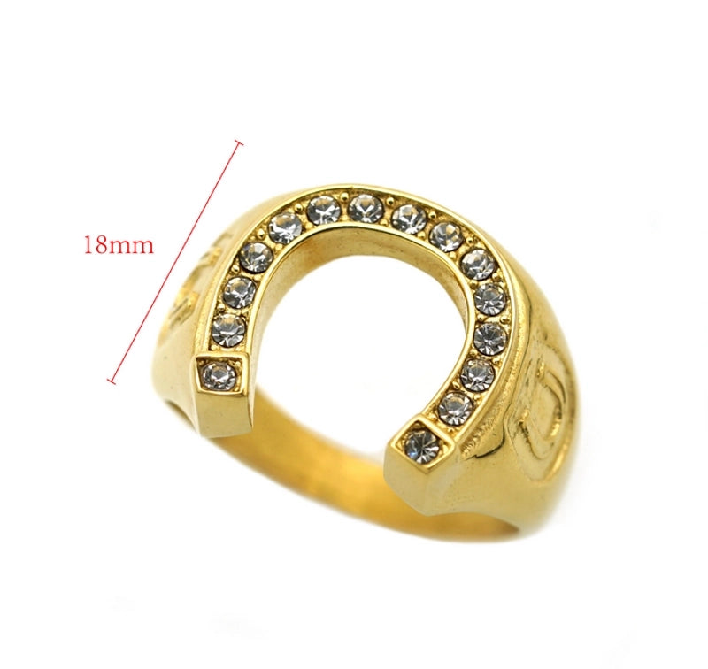 Hip-Hop U Shape 316 Stainless Steel Plating Men’s Rings