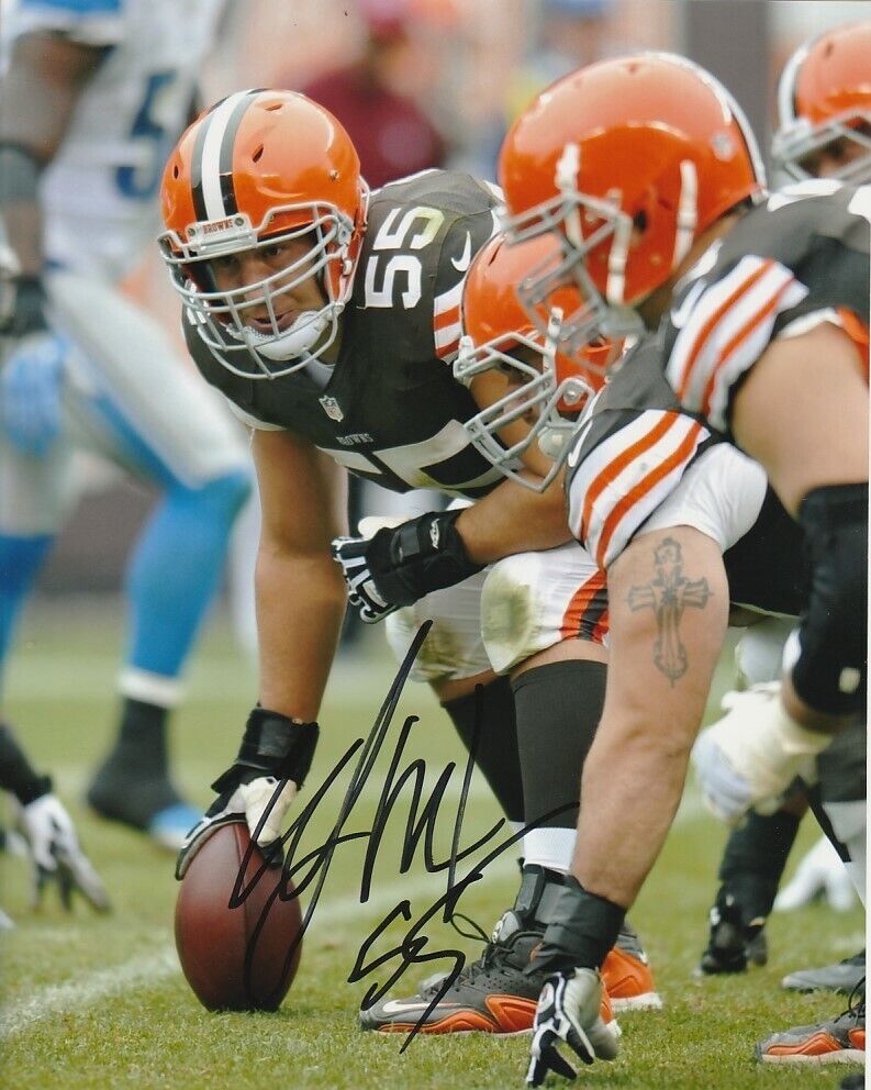 ALEX MACK SIGNED CLEVELAND BROWNS FOOTBALL 8x10 Photo Poster painting #1 NFL EXACT PROOF