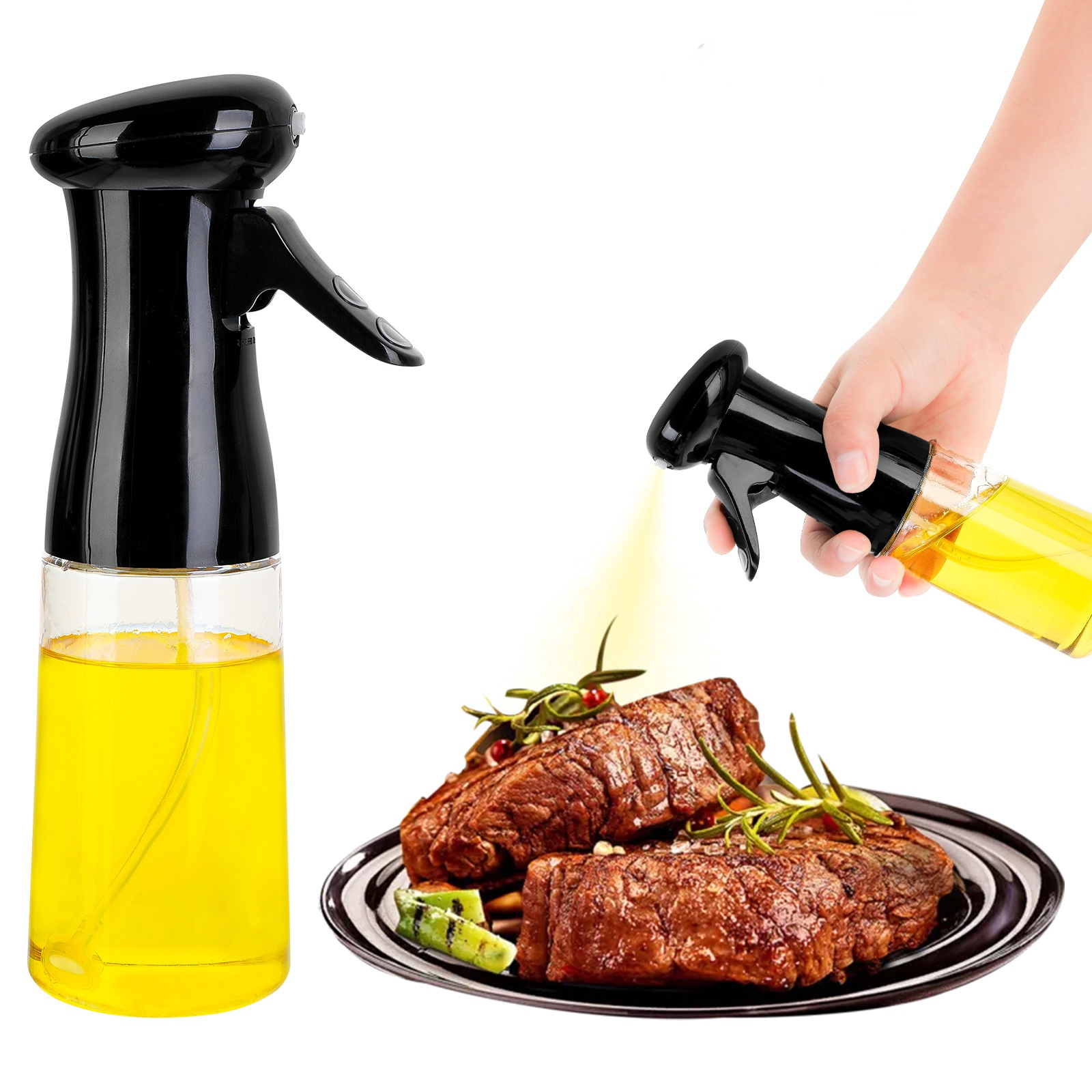 Kitchen Oil Bottle 210ml Oil Spray Bottle Cooking Baking Vinegar Mist