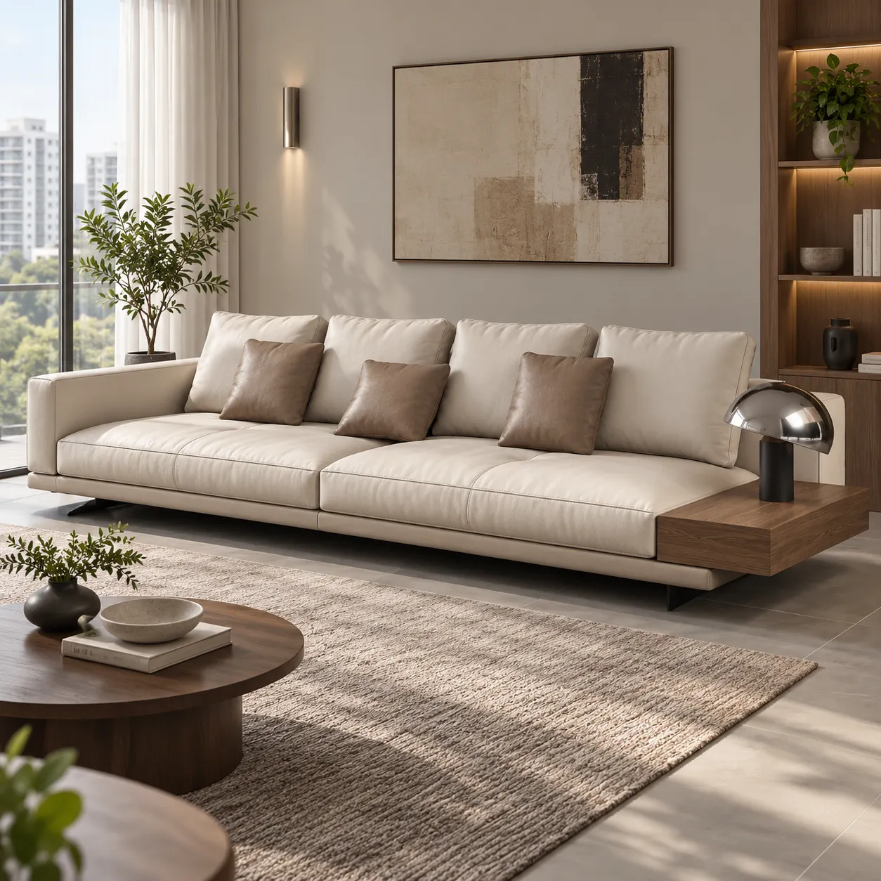 Connolly Platform Sofa - Cream — Room setting