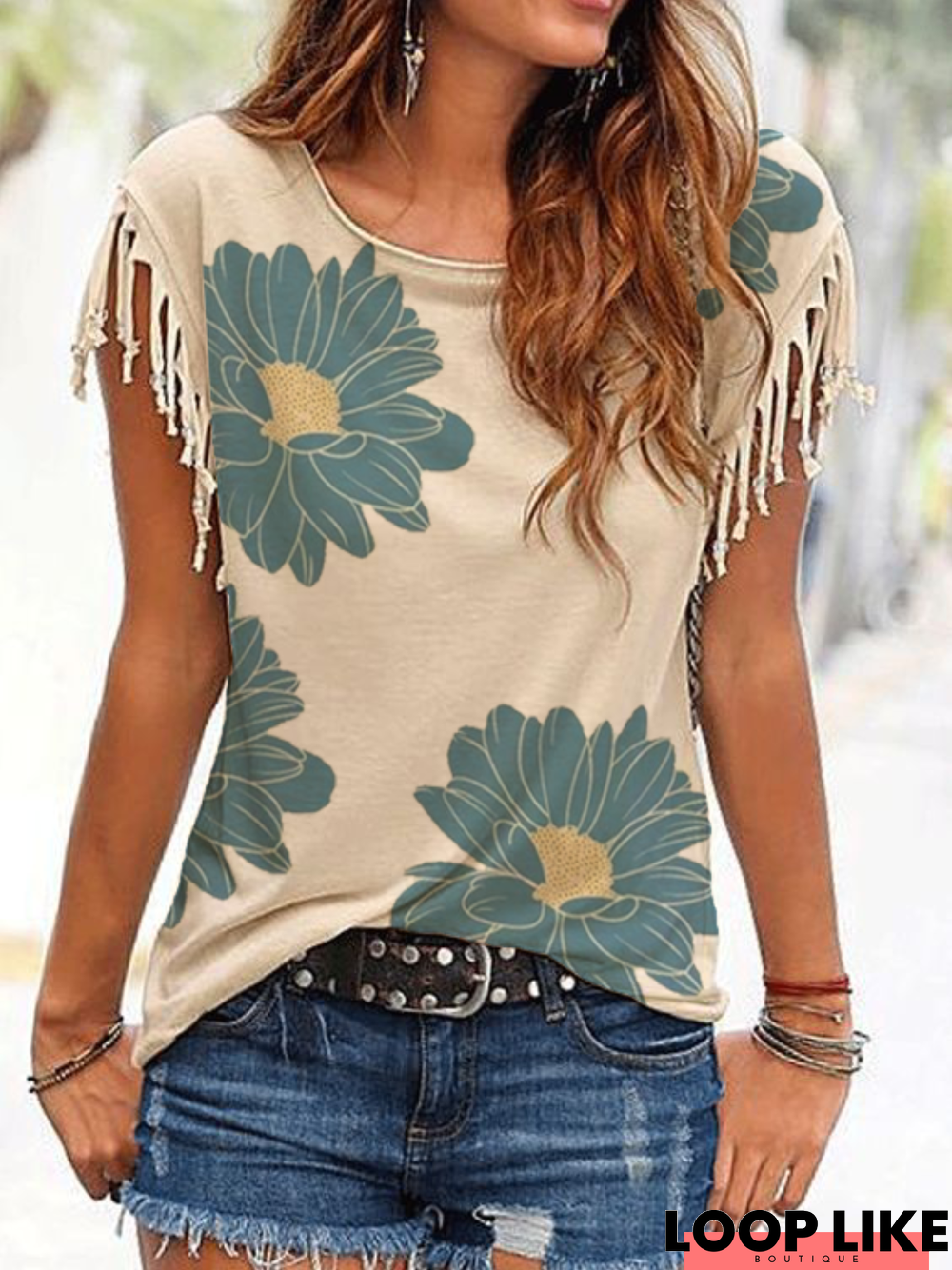 Plus size Floral Casual T-shirt