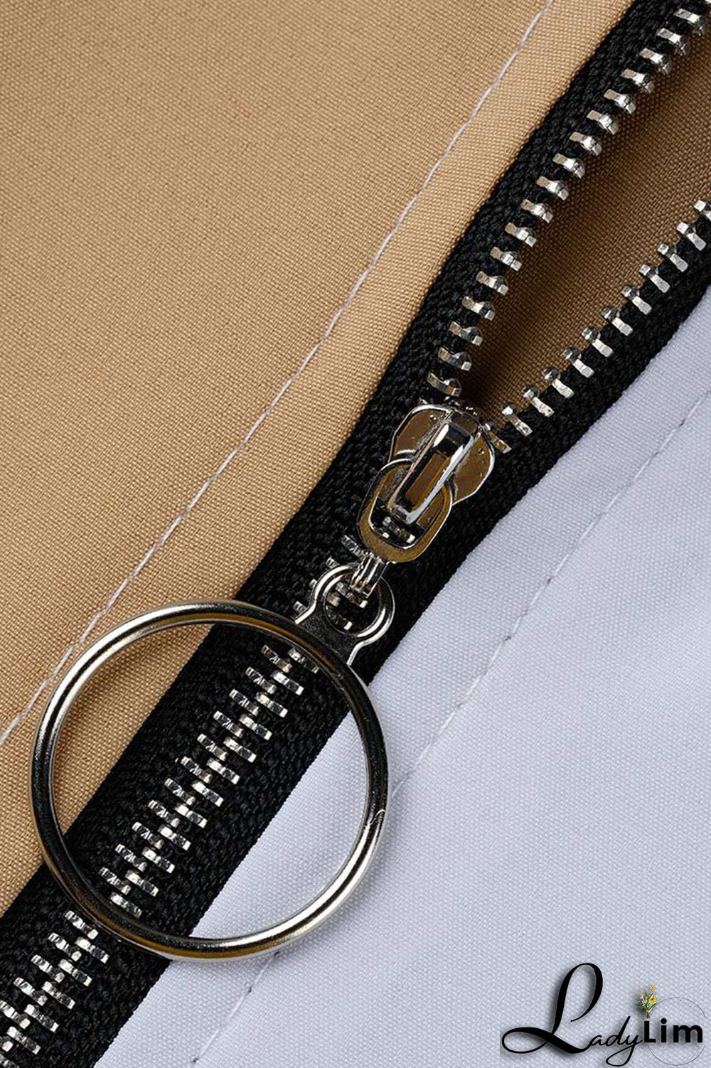 Light Blue Casual Solid Patchwork Zipper Collar Straight Plus Size Dresses