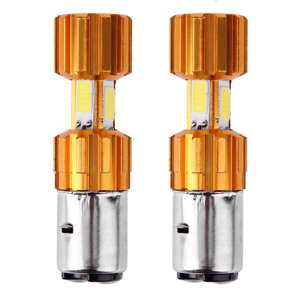 

1 Pair DC 12V H6 BA20D 30W COB Motorcycle Motorbike LED Headlight Bulbs, 501 Original