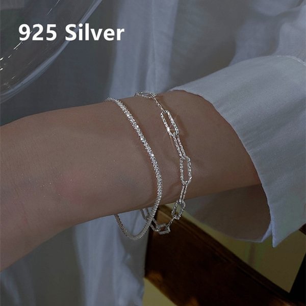 Luxury Fashion 925 Sterling Silver Simple and Light Galaxy Wave Shiny Bracelet Advanced Jewelry Full Diamond Bracelet Valentine's Day Gift Engagement Bracelet Anniversary Gift Charming Women Jewelry Accessories - Shop Trendy Women's Fashion | TeeYours