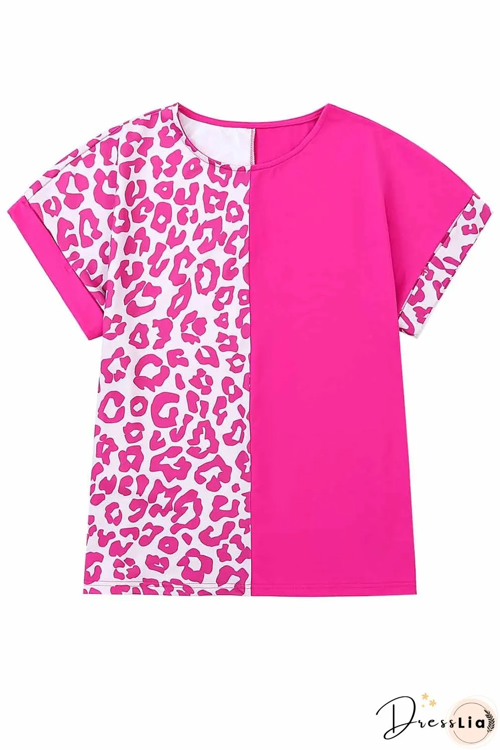 Half Leopard Patchwork Top